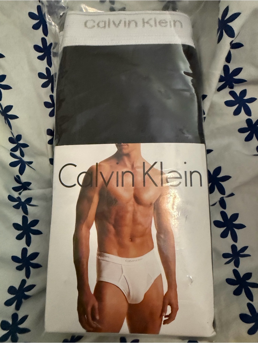 Calvin Klein Black Men's Briefs with White Logo Waistband